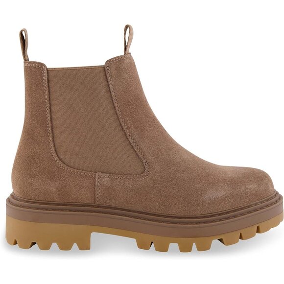 Luxurious Women's Derby Chelsea Boots in Camel Suede with Memory Foam Comfort - Picture 4 of 5